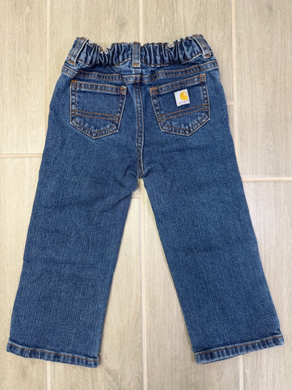 Carhartt Kids Blue Denim Jeans with Elastic Waistband
